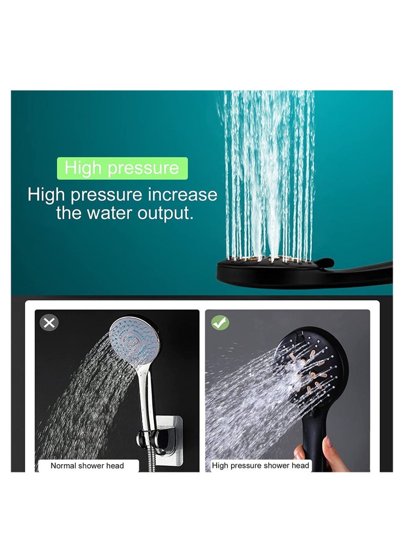 Handheld Shower Head Set, Stainless Steel Bath Showerheads, Shower Heads High Pressure With 6 Function Setting, Multi-functions, Shower Head Holder, 9.8Inch Shower sprinkler