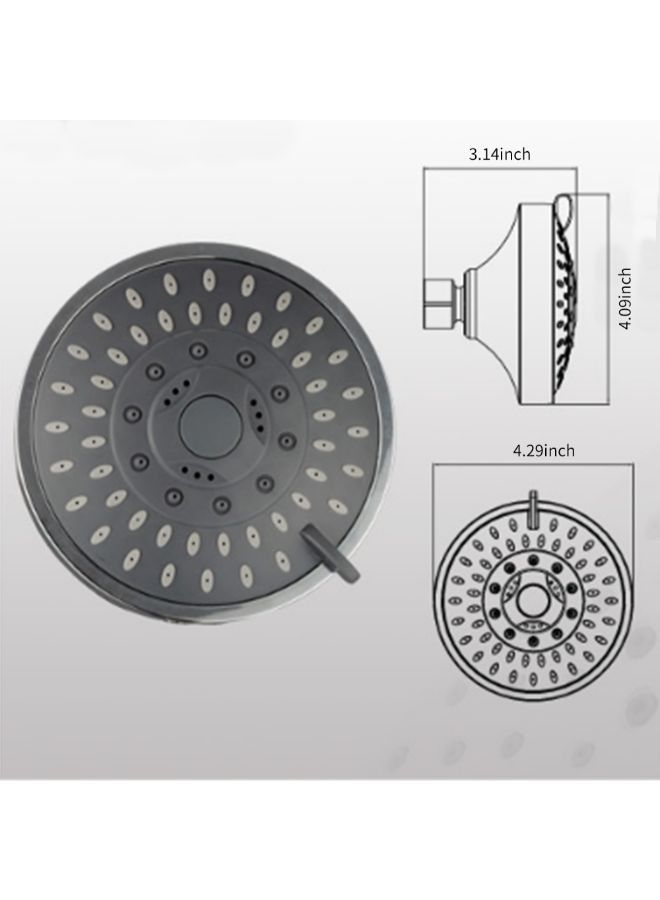 5-Spray Setting Adjustable Shower Head Silver 11 x 10 x 10centigram