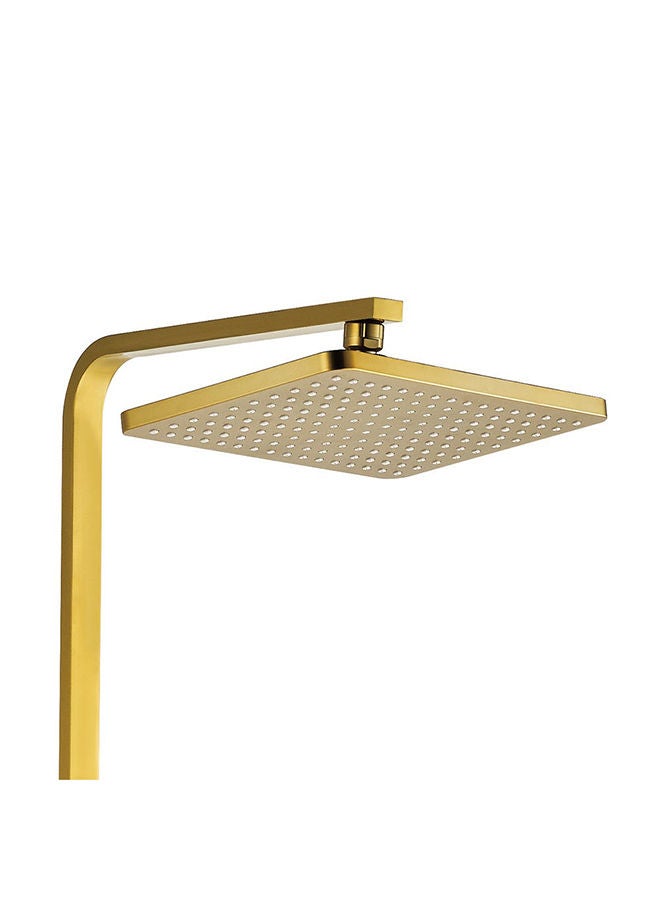 Danube Home Teriz Bath Shower With Rod & Rain Shower Complete Set, Brass Rain Shower Complete Set With Rods L 95 x W 43 x H 16 Cm Gold