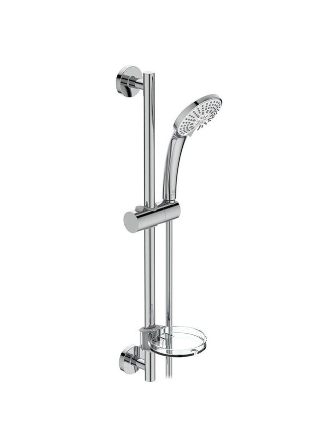 Danube Home Ideal Standard Ideal D Rain Shower Kit, Stainless Steel Rain Shower, Column With Single Handle Faucet, Handheld Shower And Slide Chrome