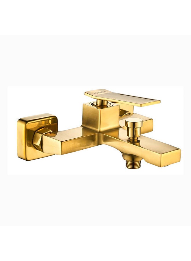 Teriz Bath Shower Mixer Tap with Hand Shower Brass Shower Mixer for Toilets, Bathroom, Lavatory L 20 x W 14 x H 26 cm Gold