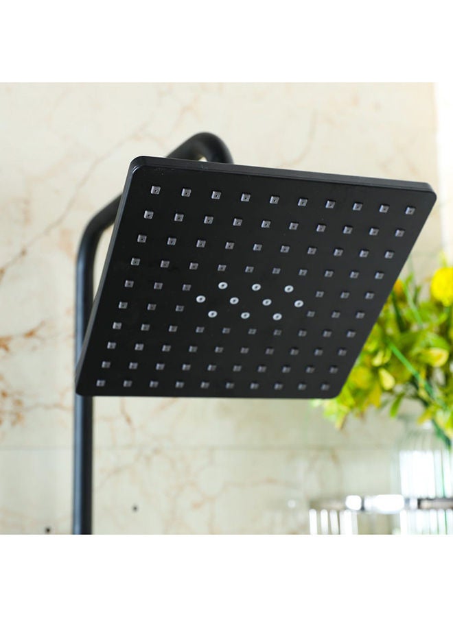Tina Rain Shower Complete Set Square, Brass Rain Shower for Toilets, Bathroom, Lavatory L 75.5 x W 34 x H 72 cm Black