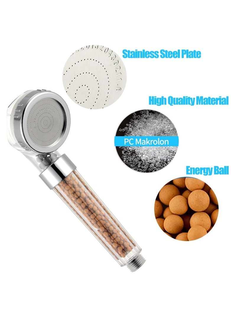 Handheld Shower Head Transparent/Brown 22centimeter