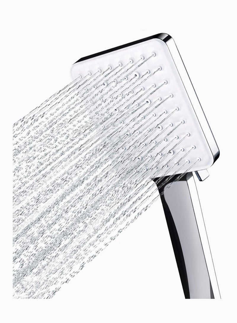 Shower Head High Pressure with 6 Spray Settings,  Adjustable Detachable Universal Handheld Shower Head Replacement for Adults Children Pets Use, Chrome(No Hose)