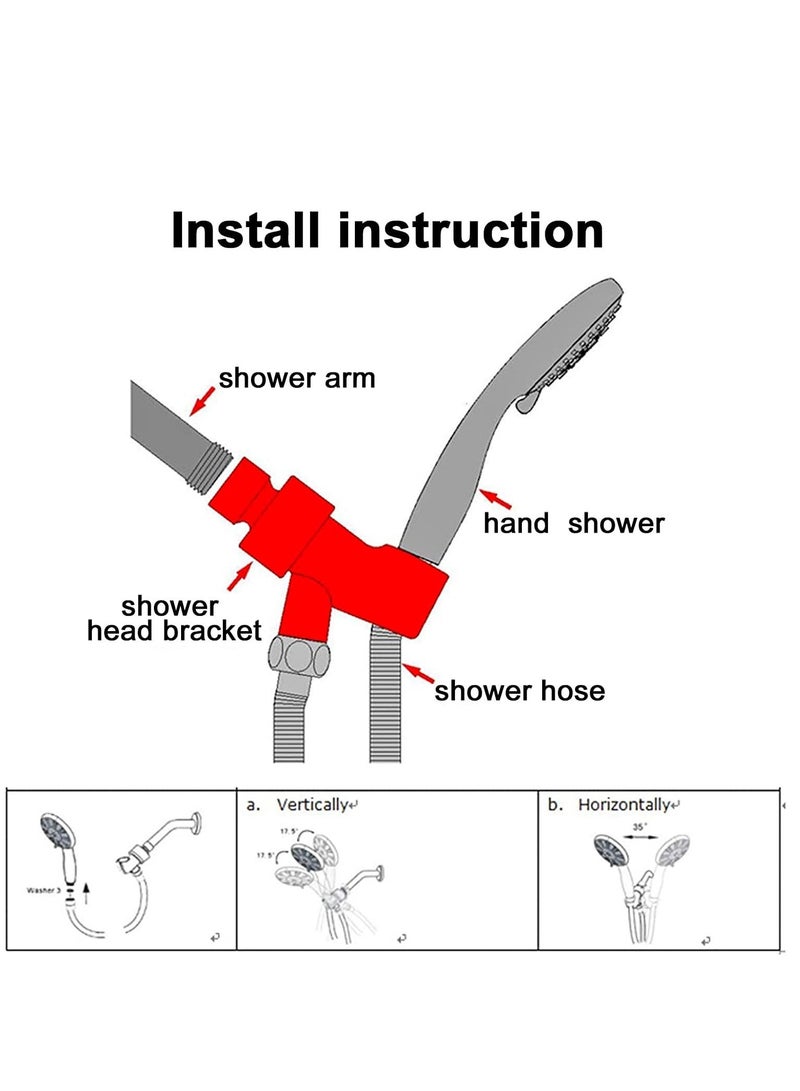 Handheld Shower Head Set Stainless Steel Bath Showerheads Shower Heads High Pressure With 6 Function Setting Multi functions Shower Head Holder 9.8Inch Shower sprinkler