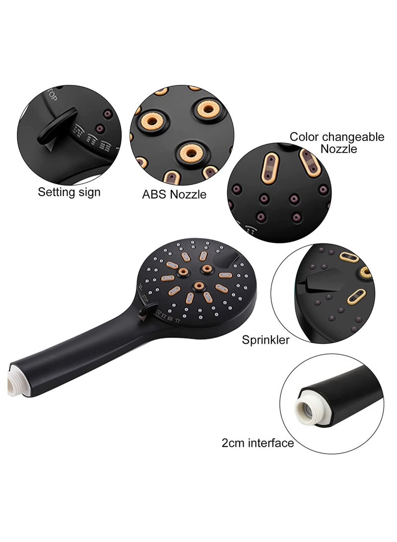 Handheld Shower Head Set Stainless Steel Bath Showerheads Shower Heads High Pressure With 6 Function Setting Multi functions Shower Head Holder 9.8Inch Shower sprinkler