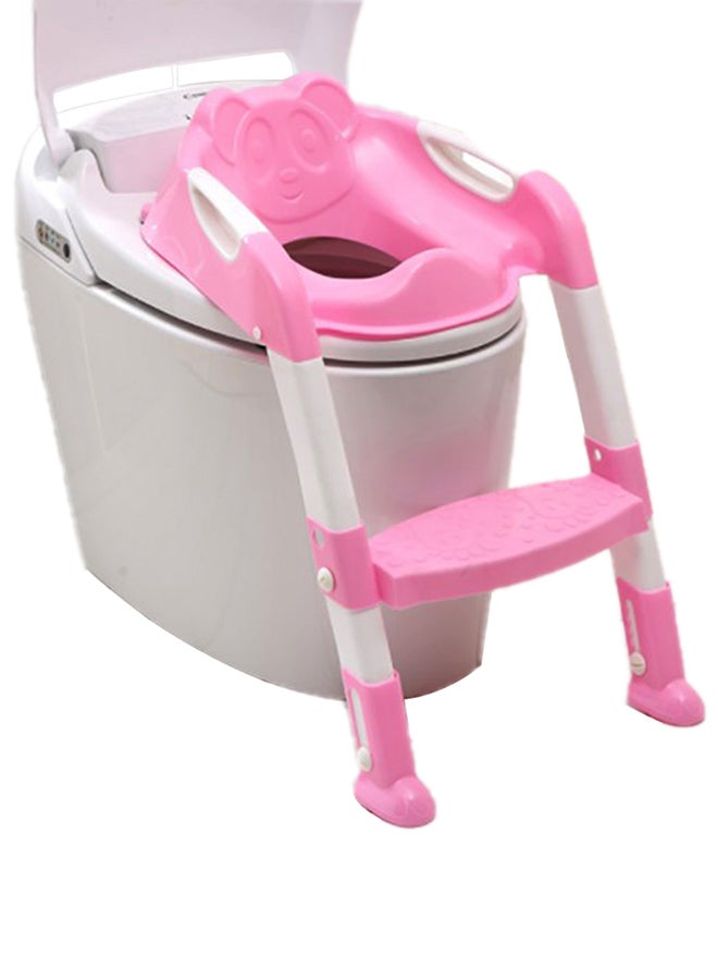 Portable Toilet Ladder White/Pink