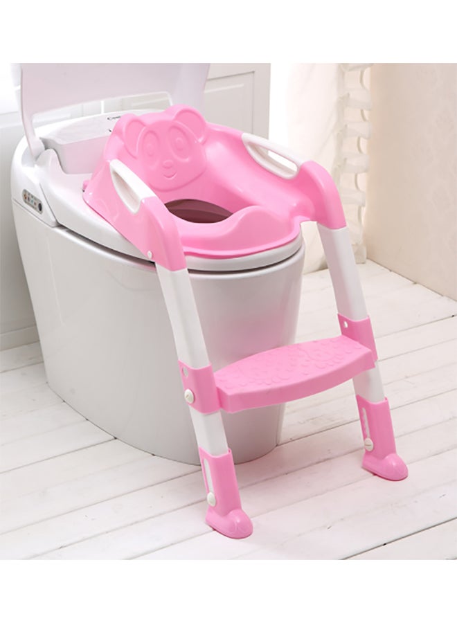 Portable Toilet Ladder White/Pink