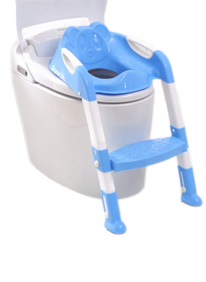 Portable Toilet Ladder White/Blue