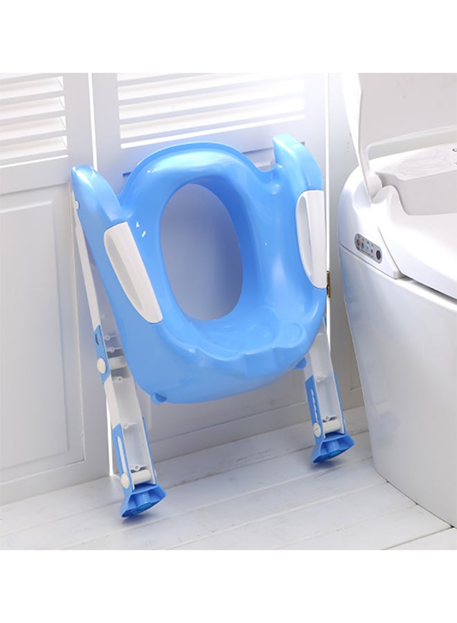 Portable Toilet Ladder White/Blue