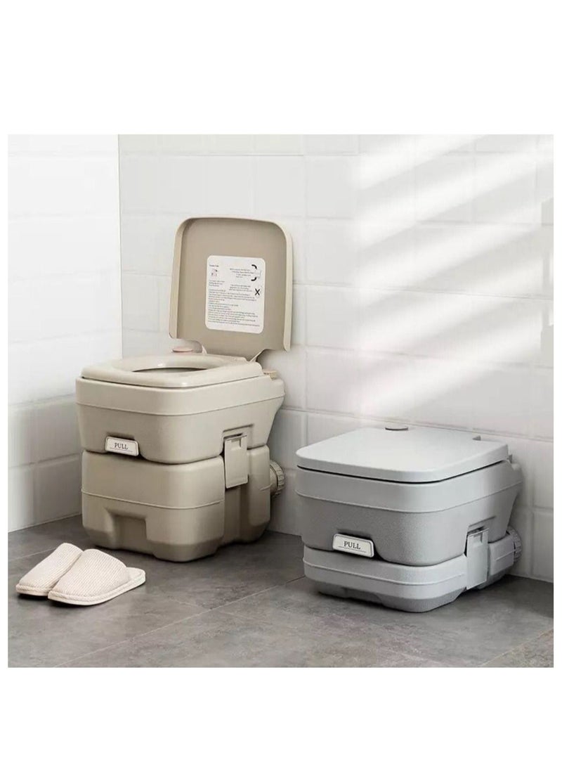 Travel Camping Portable Toilet Flush 5 Gallon 20 L Outdoor Grey