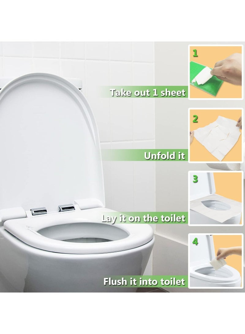 100 Pcs Toilet Seat Covers Disposable,Flushable Portable Travel Paper Cover for Adults,Kids Potty Training,Travel,10 Individually Packing