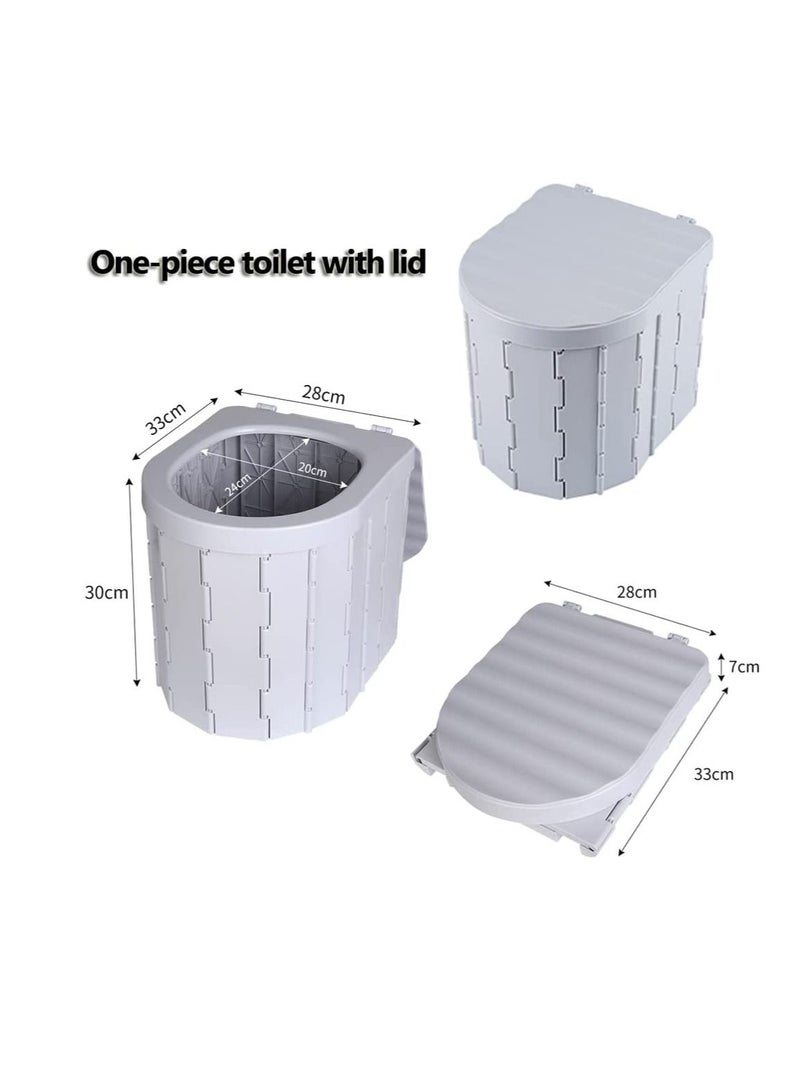 Portable Camping Folding Toilet, Adult Portable Travel Car Toilet Gray