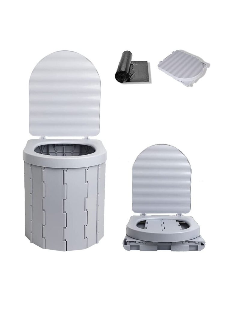 Portable Camping Folding Toilet, Adult Portable Travel Car Toilet Gray