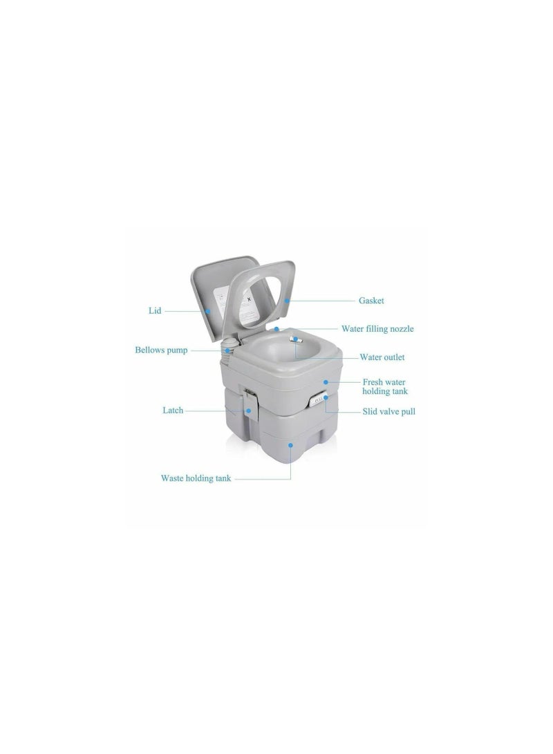 Portable Toilet with Waste Tank 2L