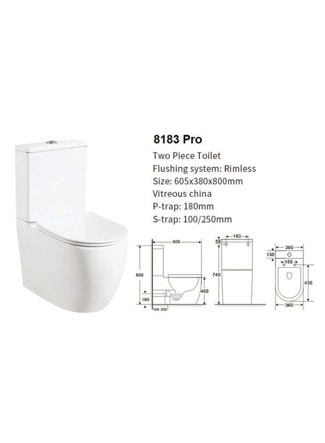 Milano Wc 2062 Pro P-Trap Two Piece White 605*380*800