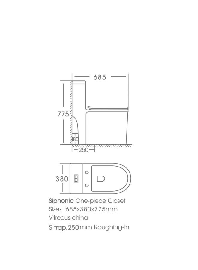 Milano Nevis 1 Pc Wc S-Trap-250Mm (6831) - Made In China