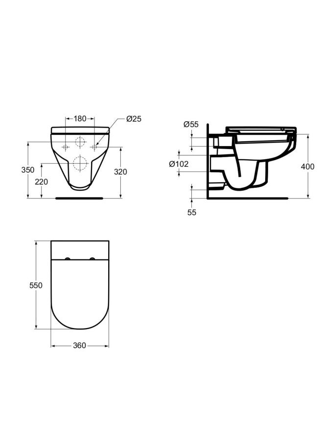 Is - Playa Wall Hung Wc White J501901 & J493001