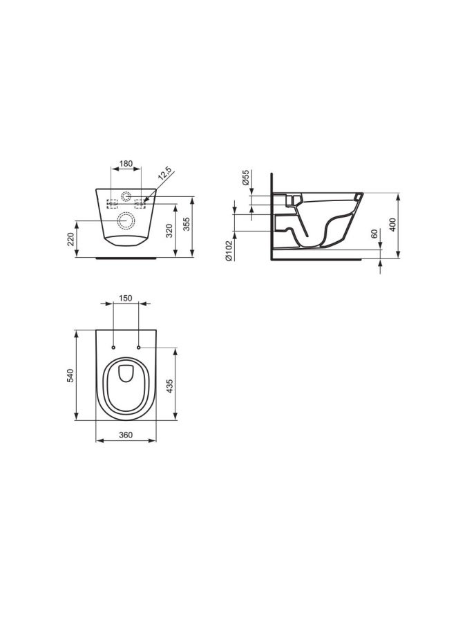 Is - Tonic Wall Hung Wc White With Seat Cover Scl G310201 & K706101