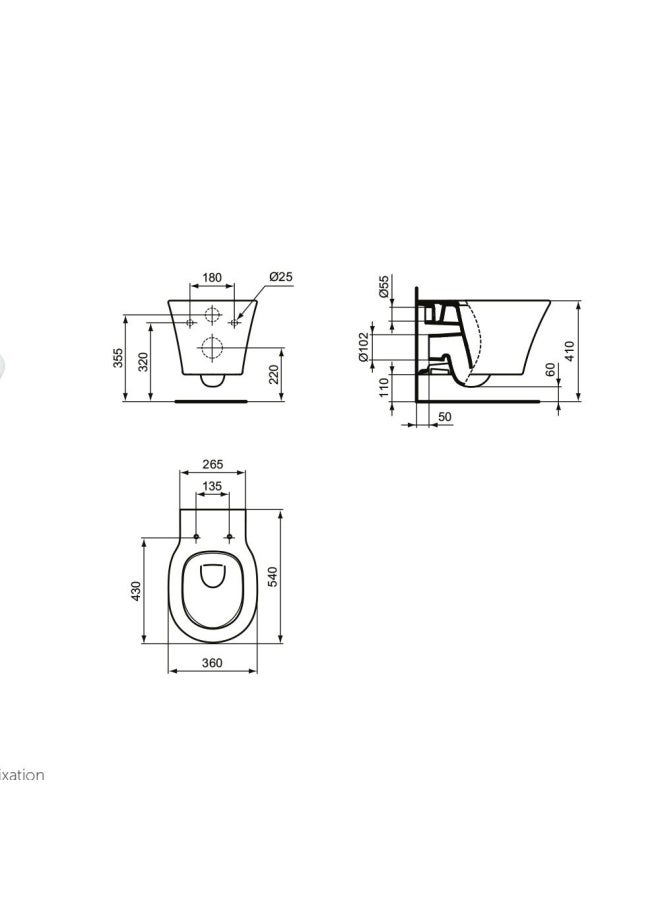 Is - Connect Air Wall Hung Wc White W/Seat Cover E005401-E036601 - Made In China