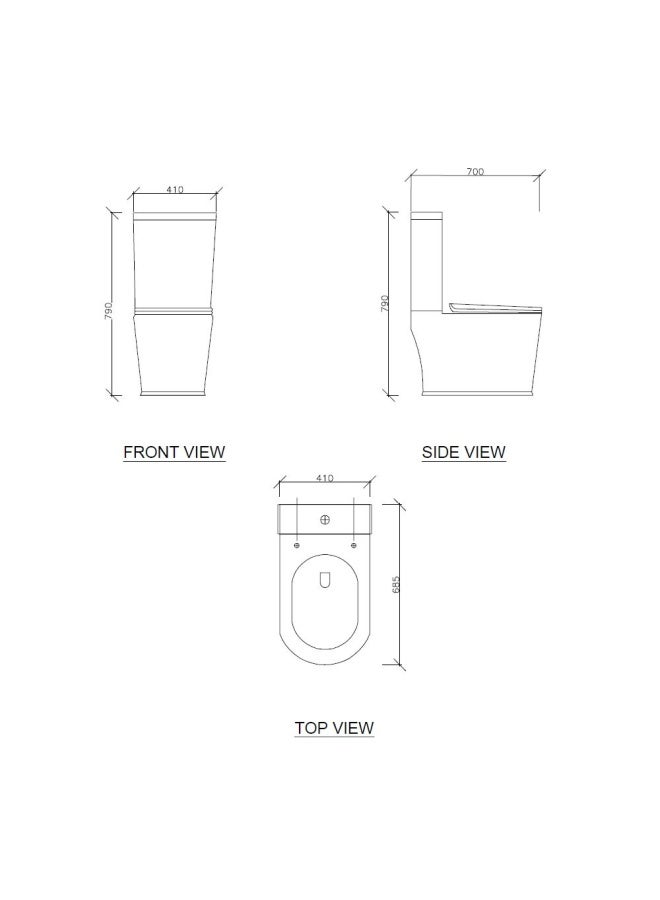 Milano Wc Pro One Piece S-Trap 250Mm 1913 700*410*790Mm White- Made In China