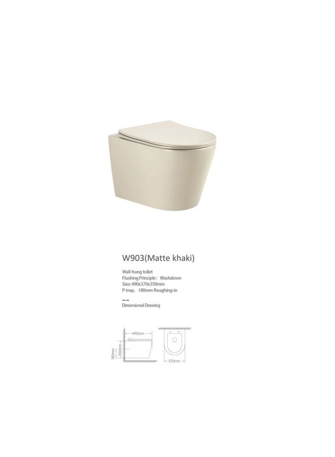 Milano Wall Hung Wc Pro Model W903 Matte Khaki Rnd