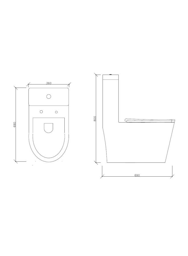 Milano Rimless Pro Wc Model.80673 S-Trap 250Mm White With Pp Seat Cover- Made In China