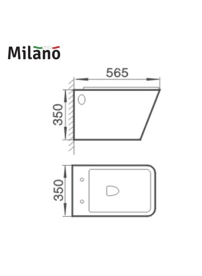 Milano Wall Hung WC Model 2051 WHITE 1PCS /SET