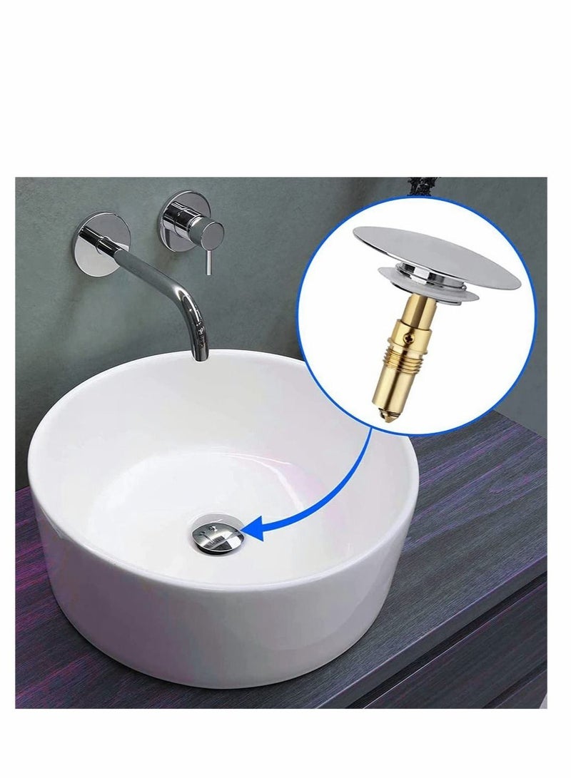 Basin Click Clack 2pcs Spring Brass Plug Bolt Basin Sink clicker Slotted Plug Bolt Replacement Push Internal Spring Plug for Bathtub Sink Basin Drain Stopper