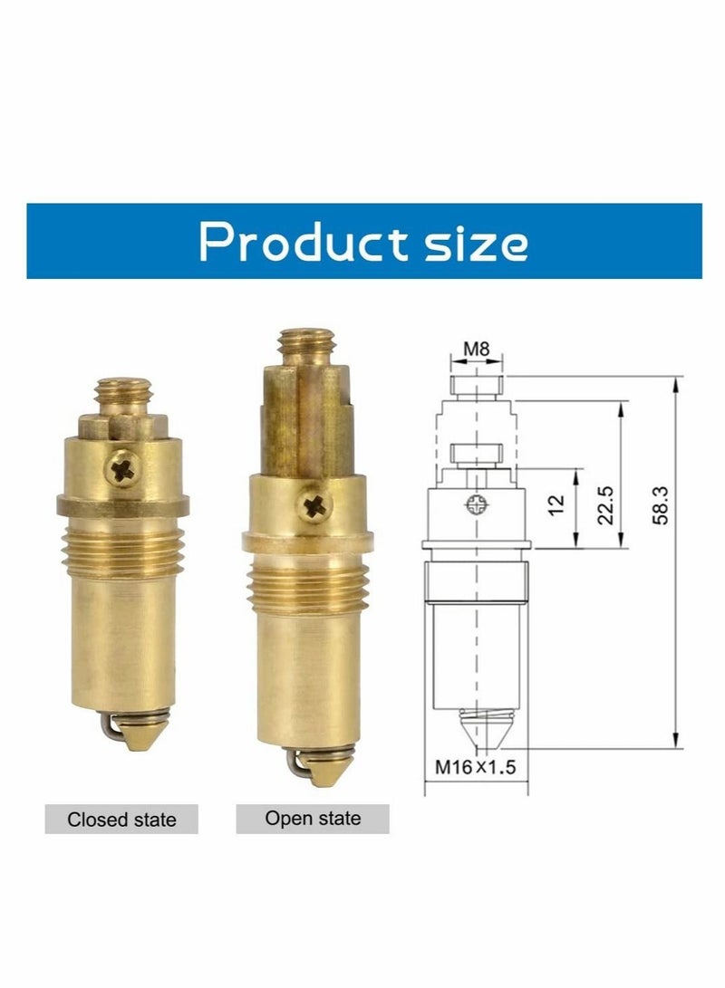 Basin Click Clack 2pcs Spring Brass Plug Bolt Basin Sink clicker Slotted Plug Bolt Replacement Push Internal Spring Plug for Bathtub Sink Basin Drain Stopper