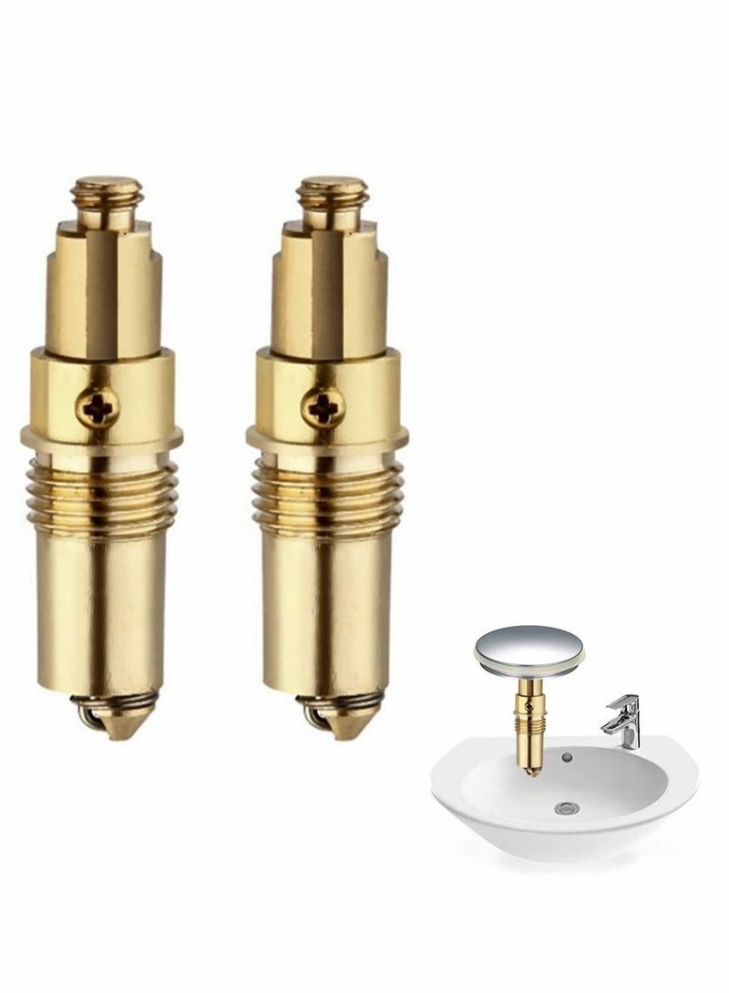 Basin Click Clack 2pcs Spring Brass Plug Bolt Basin Sink clicker Slotted Plug Bolt Replacement Push Internal Spring Plug for Bathtub Sink Basin Drain Stopper