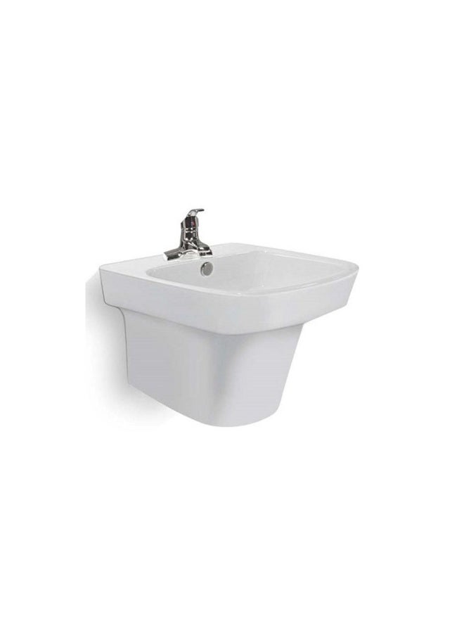 MILANO WALL HUNG WASH BASIN SINGLE MOULD 8522 - 505x465X390MM WHT SQUARE