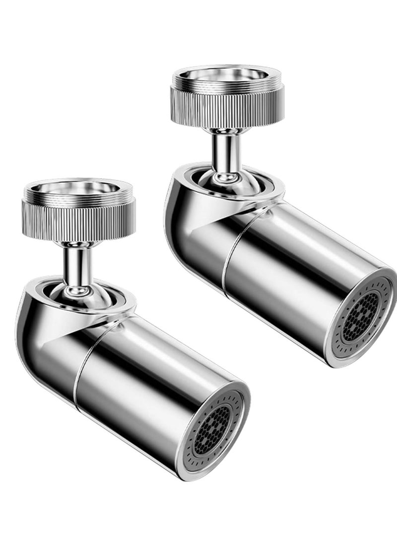 2 Pack Faucet Extender, 720° Swivel Faucet Aerator, 2 Water Outlet Modes, Faucet Extender for Kitchen 55/64 inch Female Thread, Kitchen Sink Aerator Chrome