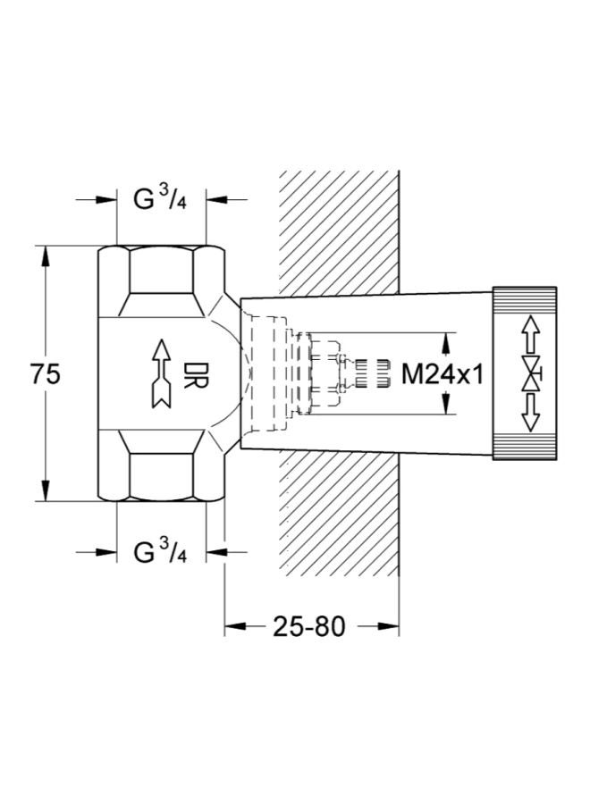 Concealed Stop Valve Gold/White 0.75inch