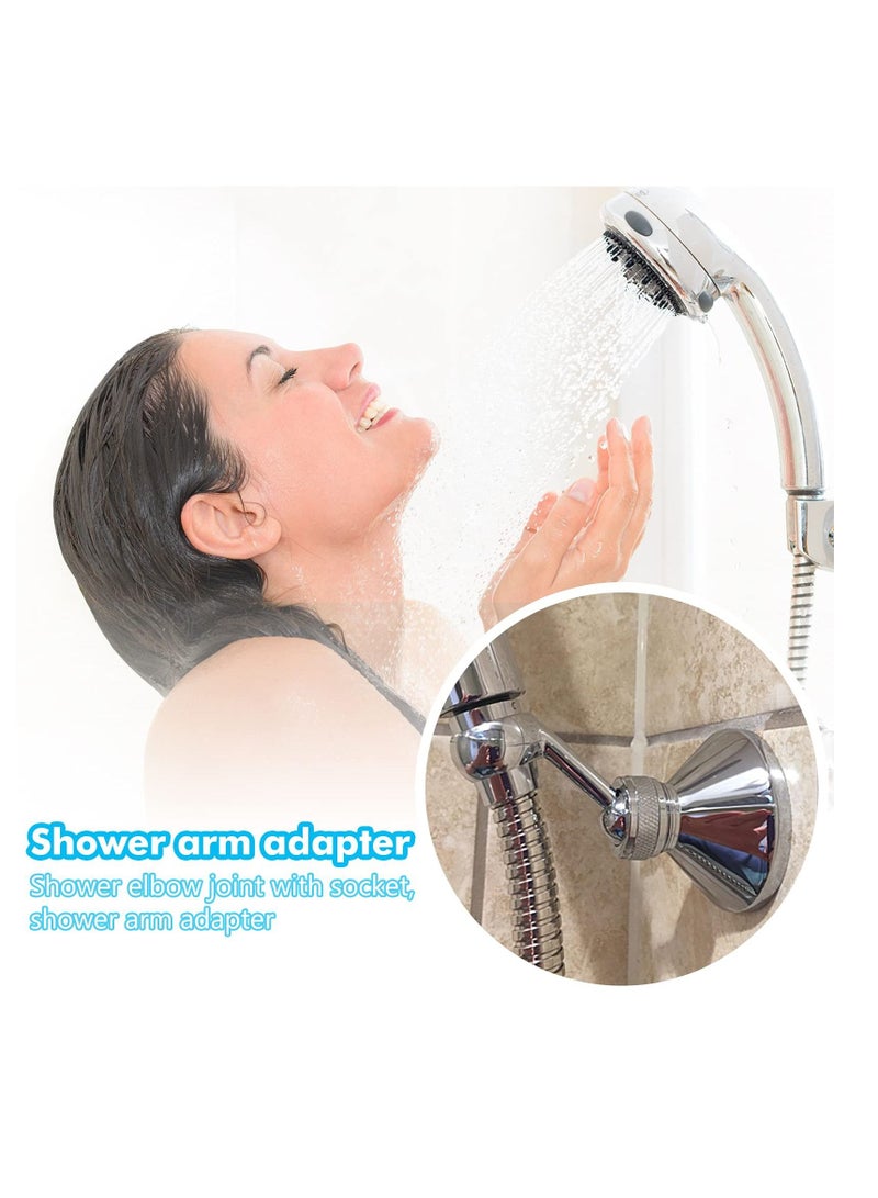 Shower Head Holder, Adjustable Removable Shower Wall Bracket Zinc Alloy Bathroom Shower Wand Wall Mounted Bracket with Screw for Standard Handheld Shower Hose