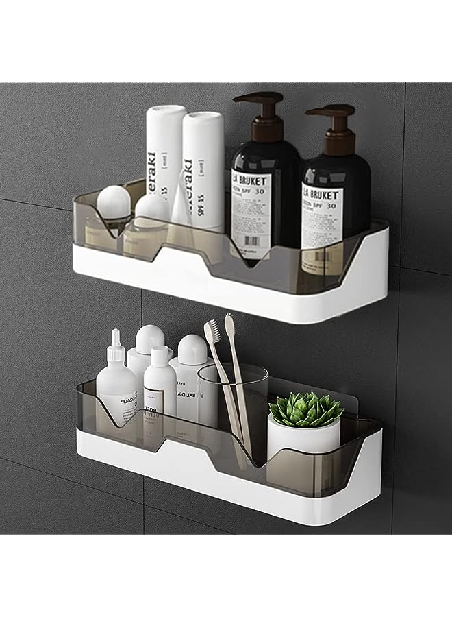 Caddy Adhesive Shower Shelf for Bathroom 2 Pack: Premium Wall Mount Bathroom Organizer Shelf - No Drilling Corner Sower Organizer - Upgraded Kitchen Storage Rustproof Storage Rack for Bathroom