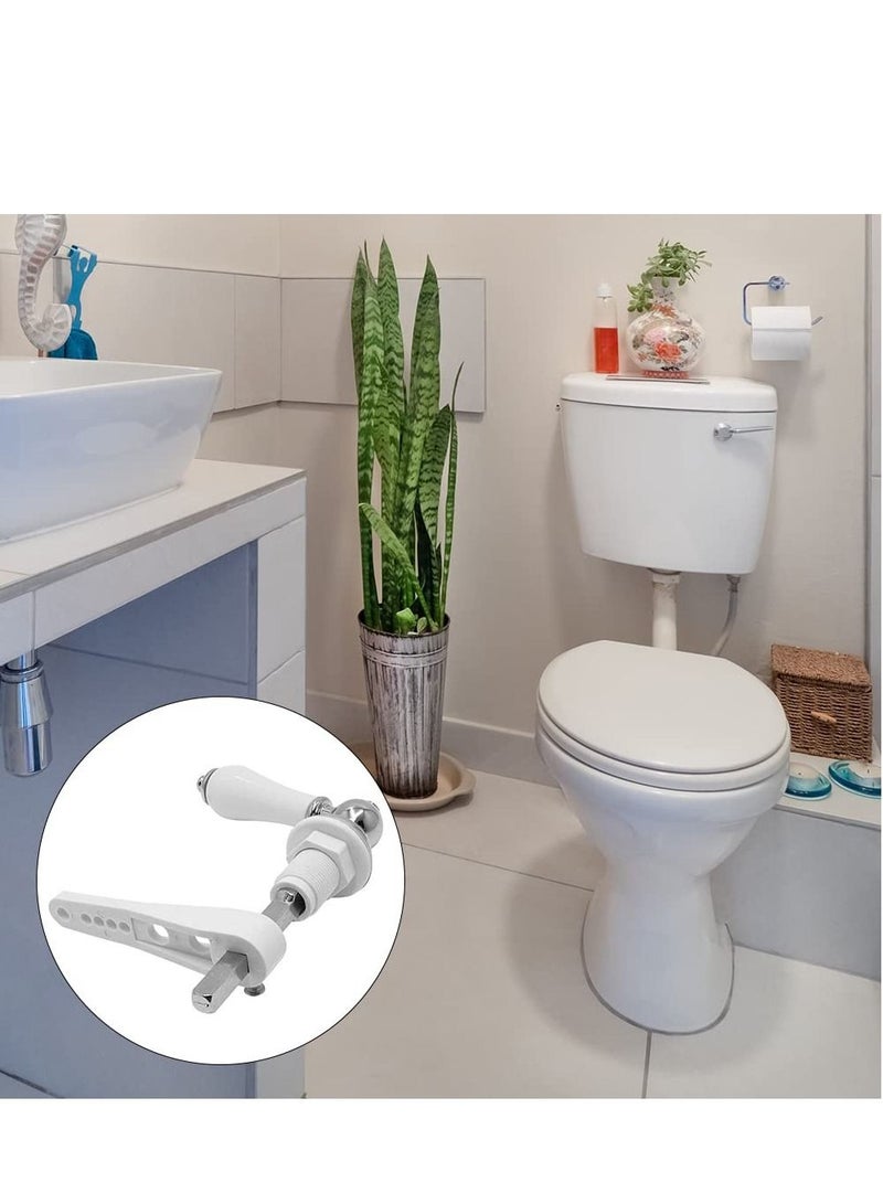 Toilet Cistern Lever Flush, Ceramic Toilet Flusher Handle, WC Cistern Flush Lever, WC Lavatory Flush, Water Tank Toilet Handle with Ceramic Handle, Toilet Cistern Lever Flusher