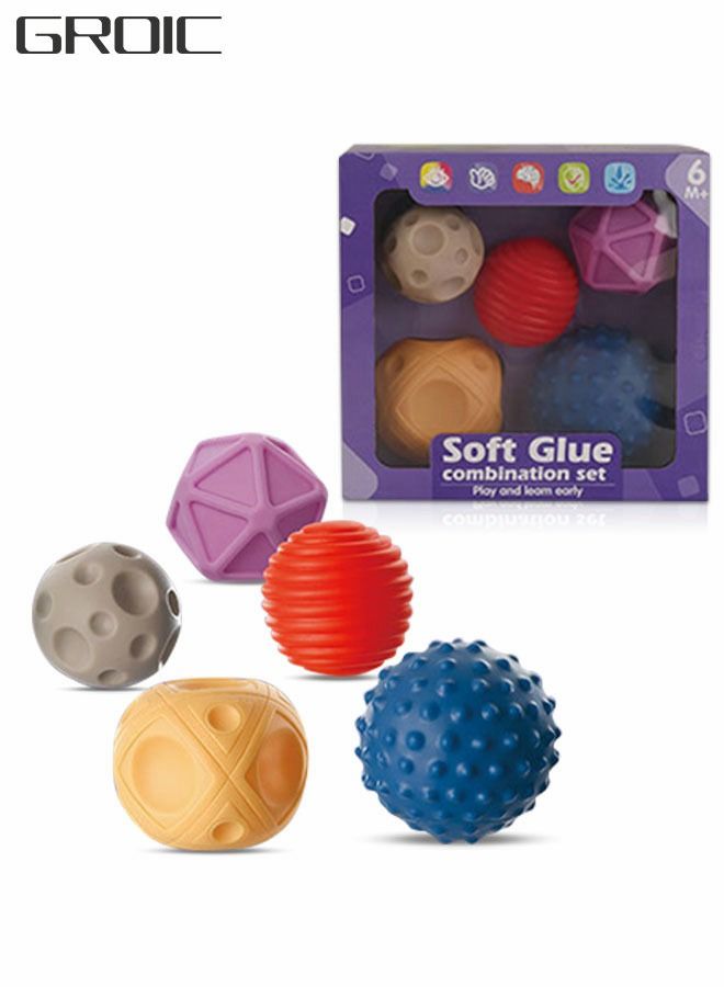 Baby Sensory Ball Set Touch Hand Ball Toy Soft Squeeze Ball, Colorful Squeeze Ball, Water Bath Toy and Stress Relief Ball Set, Textured Hand Ball Sensory Toy