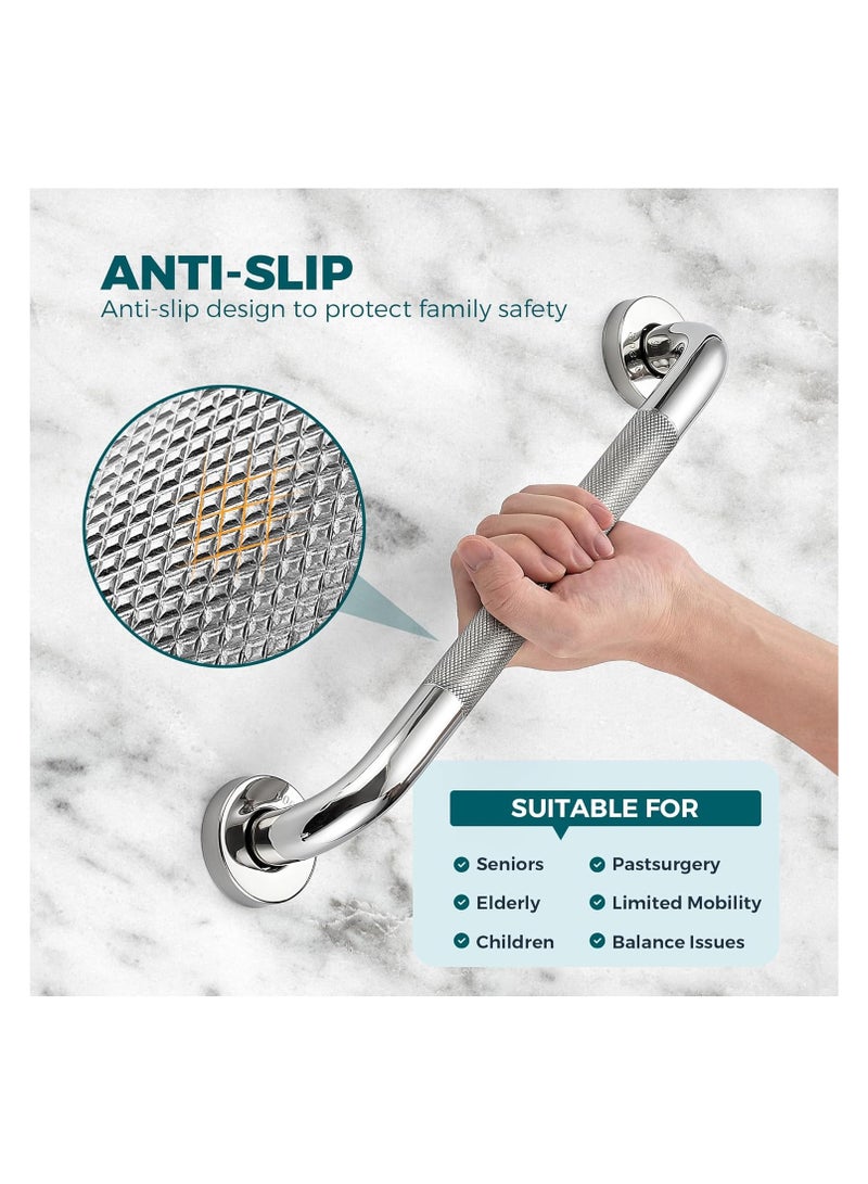 24 Inch Anti Slip Shower Grab Bar, Stainless Ste Knurled Bathroom Balance Bar, Safety Hand Rail Support Handicap Elderly Senior Assist Bath Handle, 1.25 inch thickness