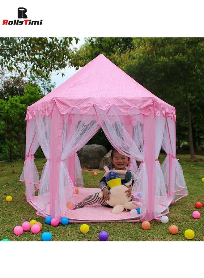 Indoor Tulle Hexagonal Tent Girls Decorated PlayHouse Princess Play Castle Tent Toy House