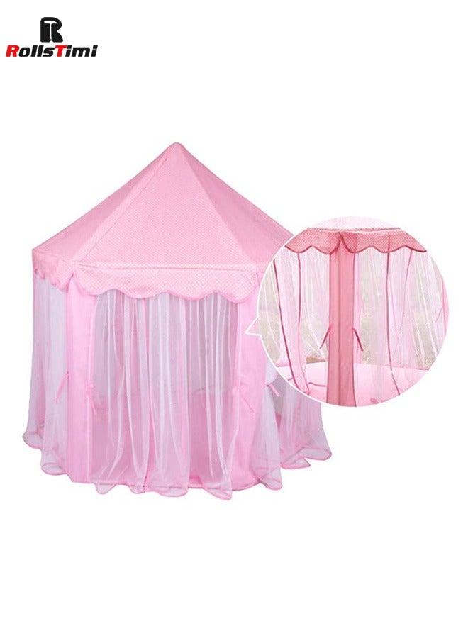 Foldable Portable Stylish Unique Design Hexagonal Indoor Outdoor Princess Castle Play House Tent 140x135x140cm