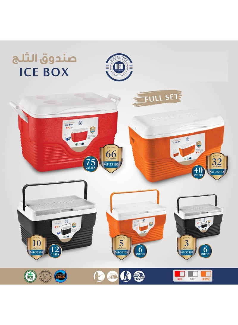 Insulated Ice Cooler Box Assorted 5 Pcs Set