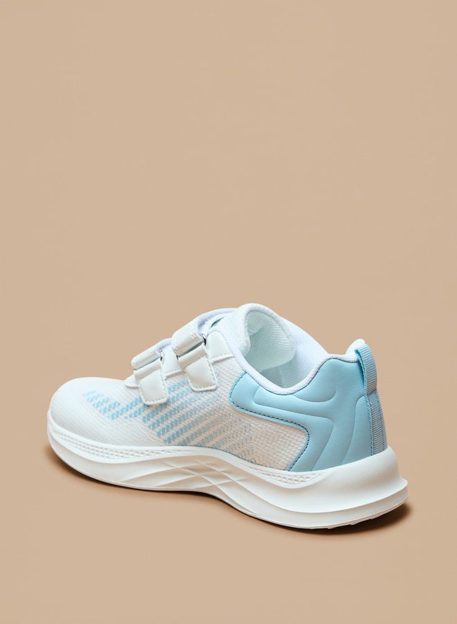 Colourblock Sports Shoes with Hook and Loop Closure