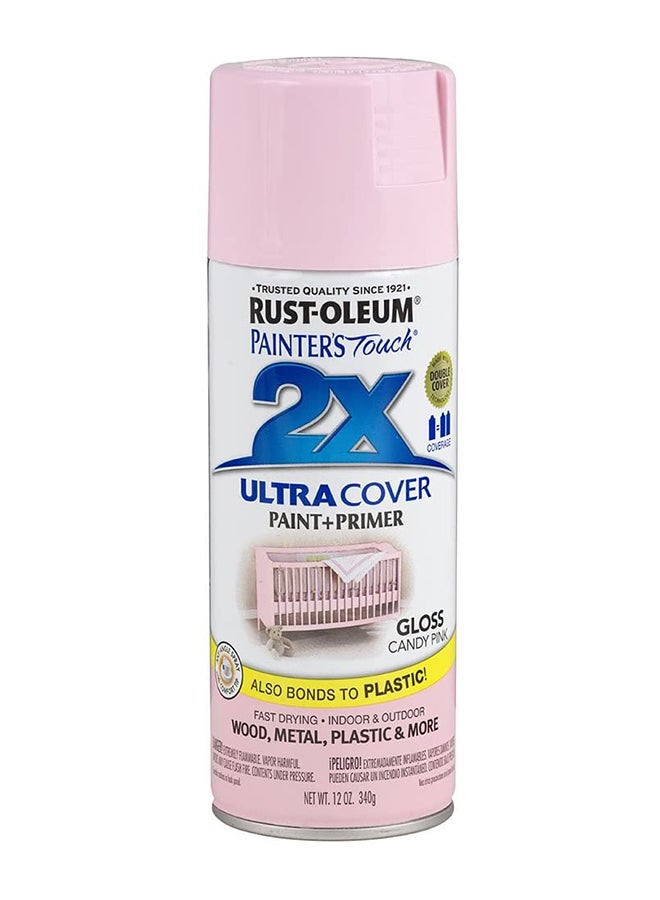 Rust-OlEUm 249119 Painter'S Touch 2X Ultra Cover, 12 Ounce (Pack Of 1), Gloss Candy Pink