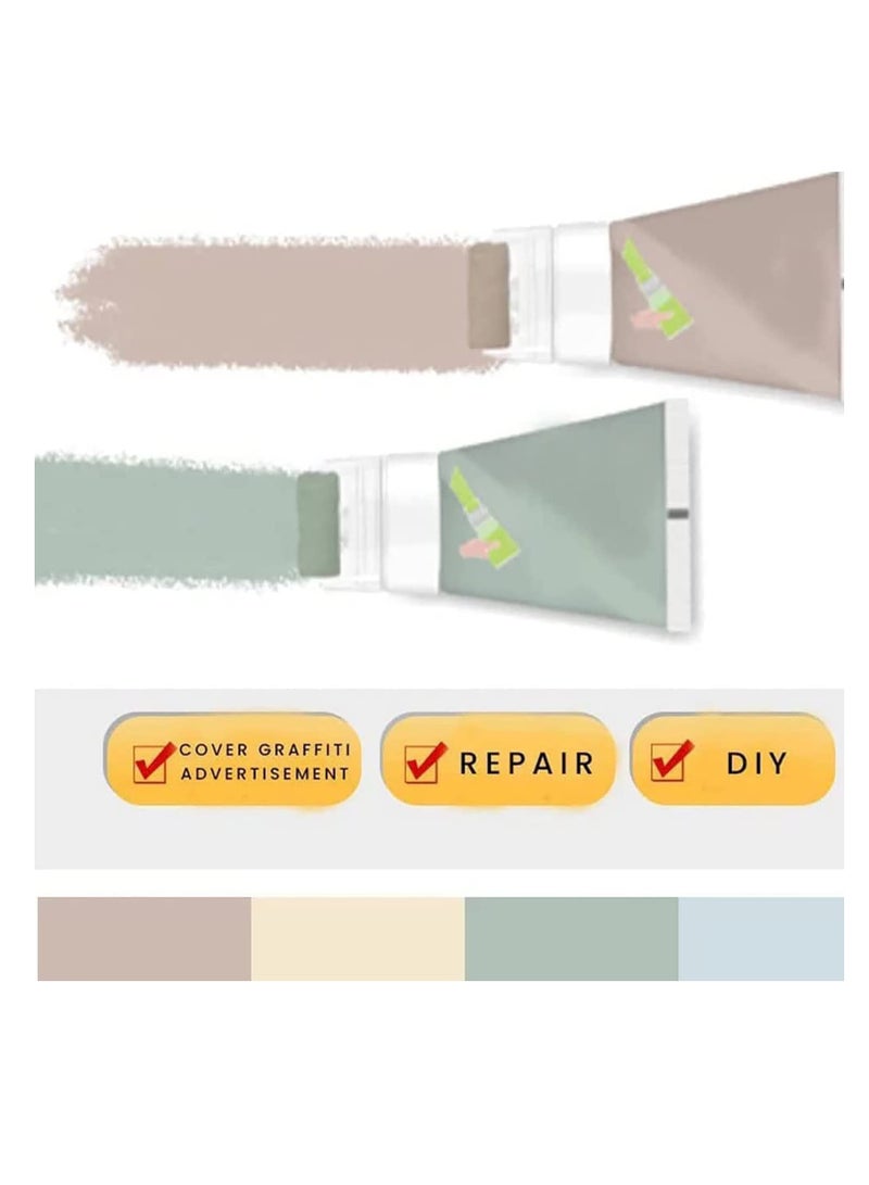2 PCS Small Rolling Brush Wall Latex Paint 2 in 1 Design 100g Wall Paint Repair Wall Paste Environmentally Friendly Graffiti Paint for Easy DIY Repair and Renovation  for Wall Pink