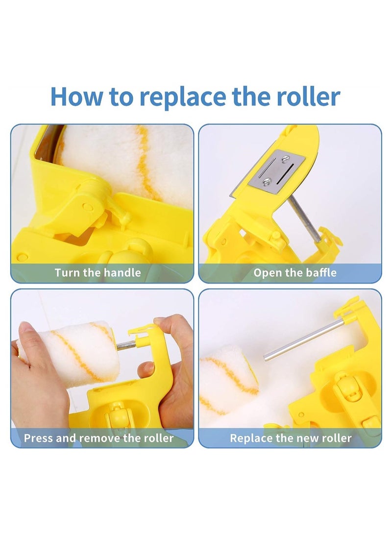 Paint Edger Roller Brush Multifunctional Hand-held Clean-Cut Paint Edger Roller Brush Portable Tool Kit,Pole Mountable Paint Edger with Roller and Brush for Home Room Wall Ceiling Painting