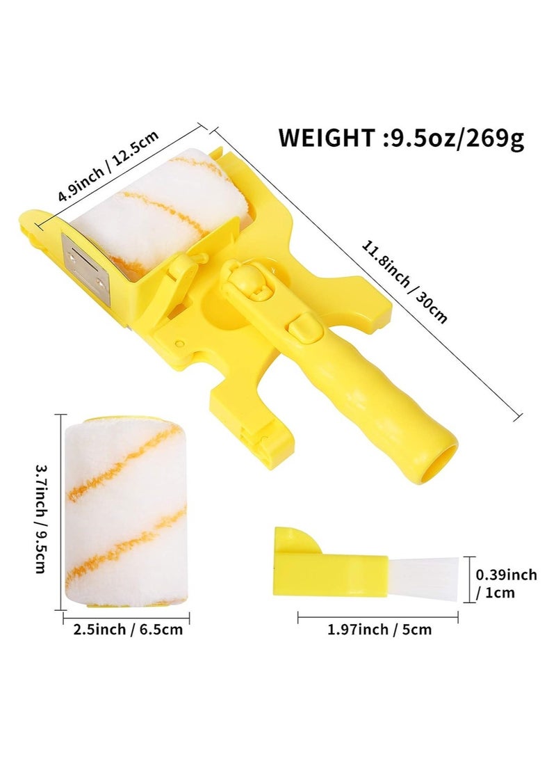 Paint Edger Roller Brush Multifunctional Hand-held Clean-Cut Paint Edger Roller Brush Portable Tool Kit,Pole Mountable Paint Edger with Roller and Brush for Home Room Wall Ceiling Painting