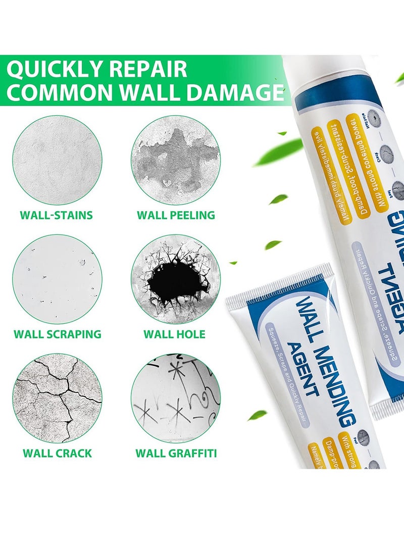 Drywall Repair Kit, 2 Pcs Wall Repair Patch Kit with Scraper, Wall Mending Agent Large Hole Drywall Patch, Easy to Fill Holes in Home Wall and Quick Repair Crack, Plaster Wall Repair