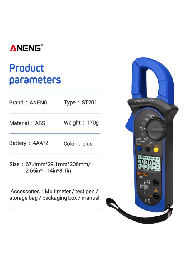 Digital Clamp Millimeter multicolour 2.65 x 1.14 x 8.1inch