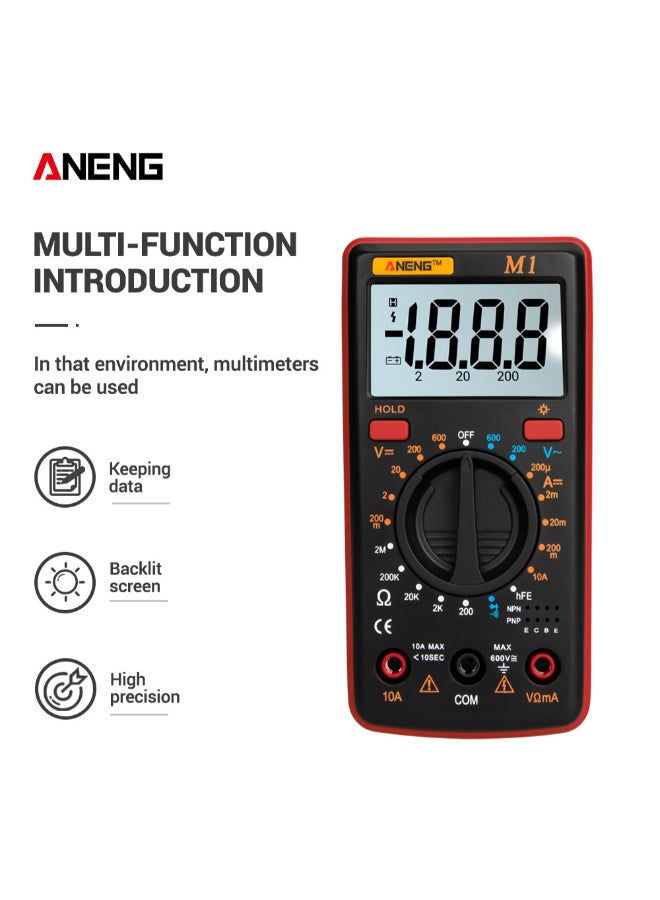 Handheld Digital Millimeter Multicolour 1.23 x 5.13 x 2.66inch